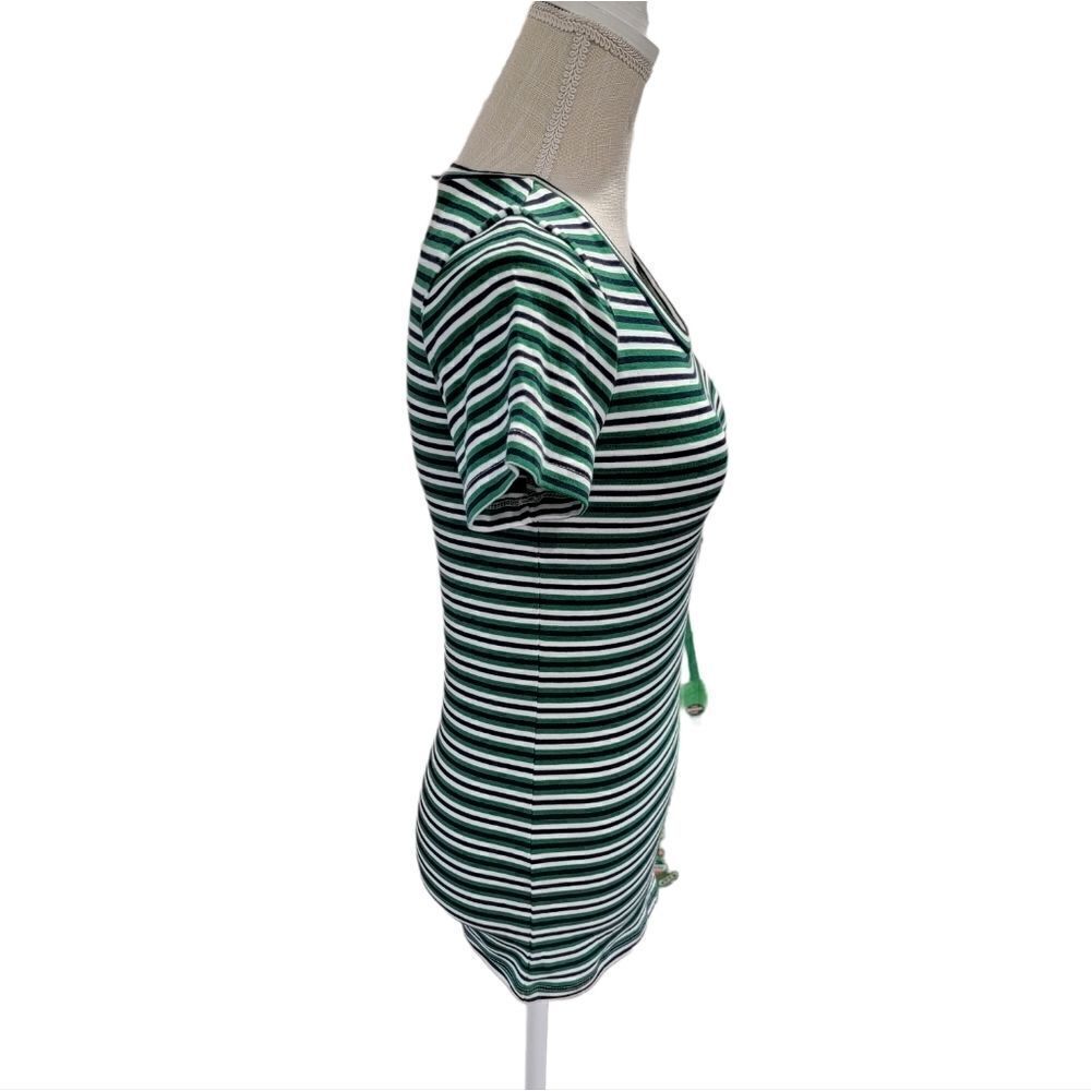 NWT J Crew Green Striped Top SMALL - Picture 3 of 4